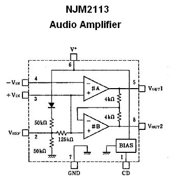 NJM2113D Low-Voltage Audio Amplifier | NightFire Electronics LLC